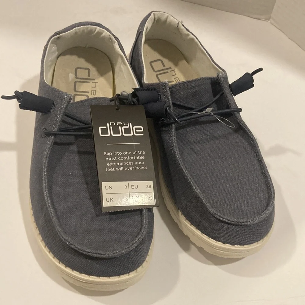 COPY - HEYDUDES Shoes Men's Slip On Shoes Chambray Navy & White Size 8